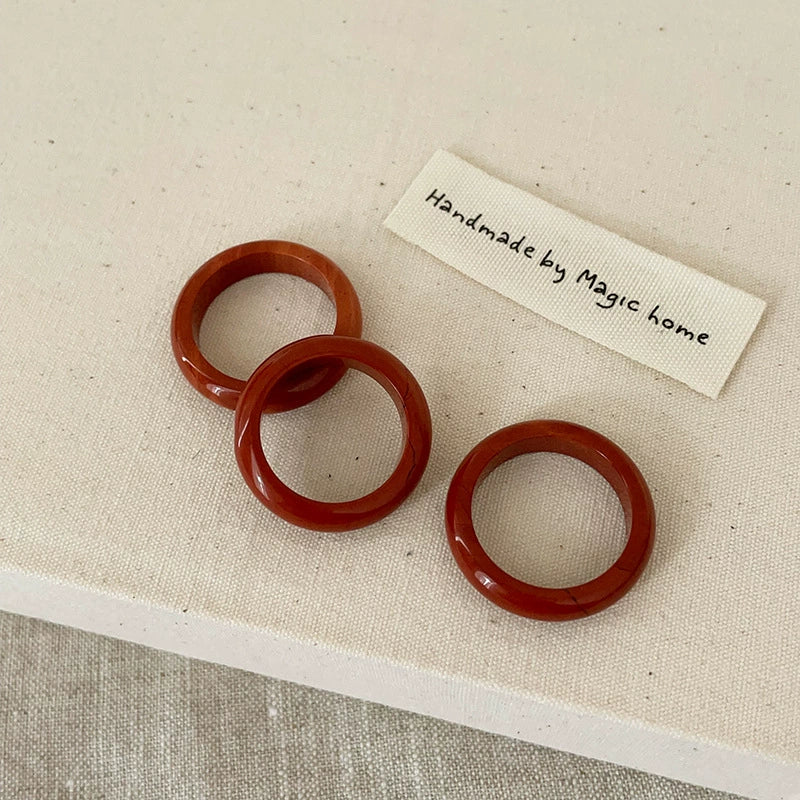 Red Agate Ring: A striking red agate ring that adds a pop of color to any outfit.