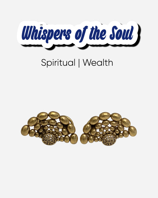 fanshaped-vintage-gold-earrings-with-white-background-representing-spiritual-and-wealth-power