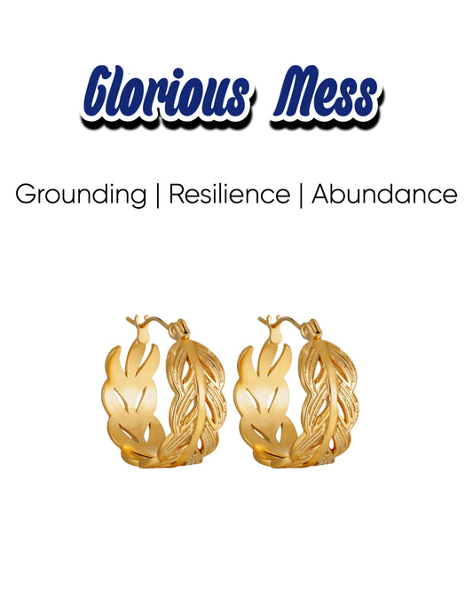 Spiritual Power Wheat Hoop Earrings