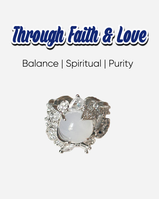 Overview of the Spiritual Power White Jade Ring showcasing its elegant design and the calming properties of white jade.