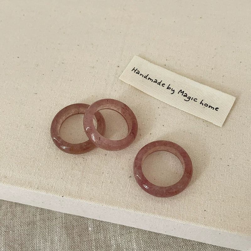 Strawberry Quartz Ring: A unique ring with strawberry quartz, known for its uplifting energy.