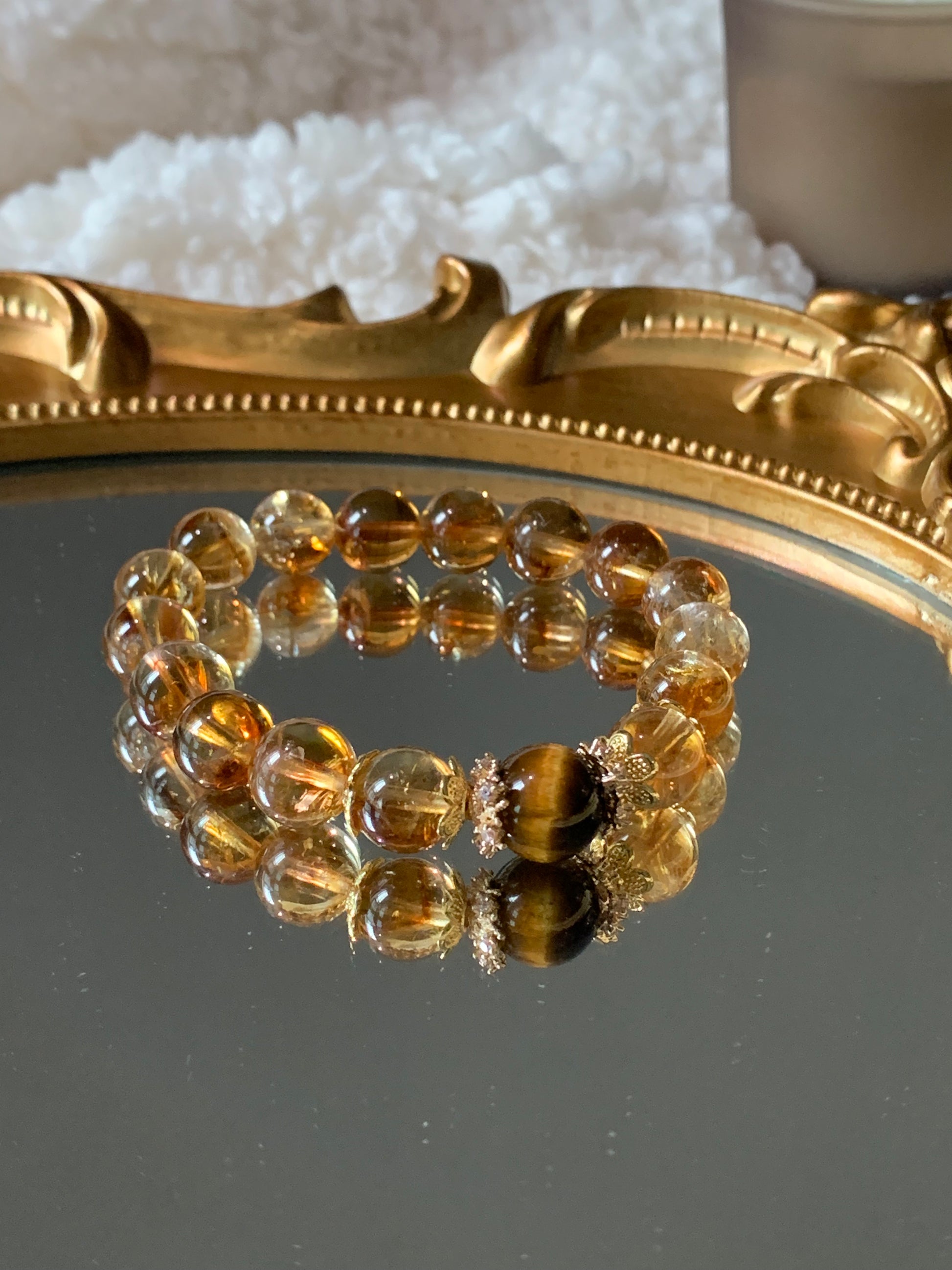 Yellow Citrine Manifestation Bracelet symbolizing abundance and positive energy, perfect for self-improvement.